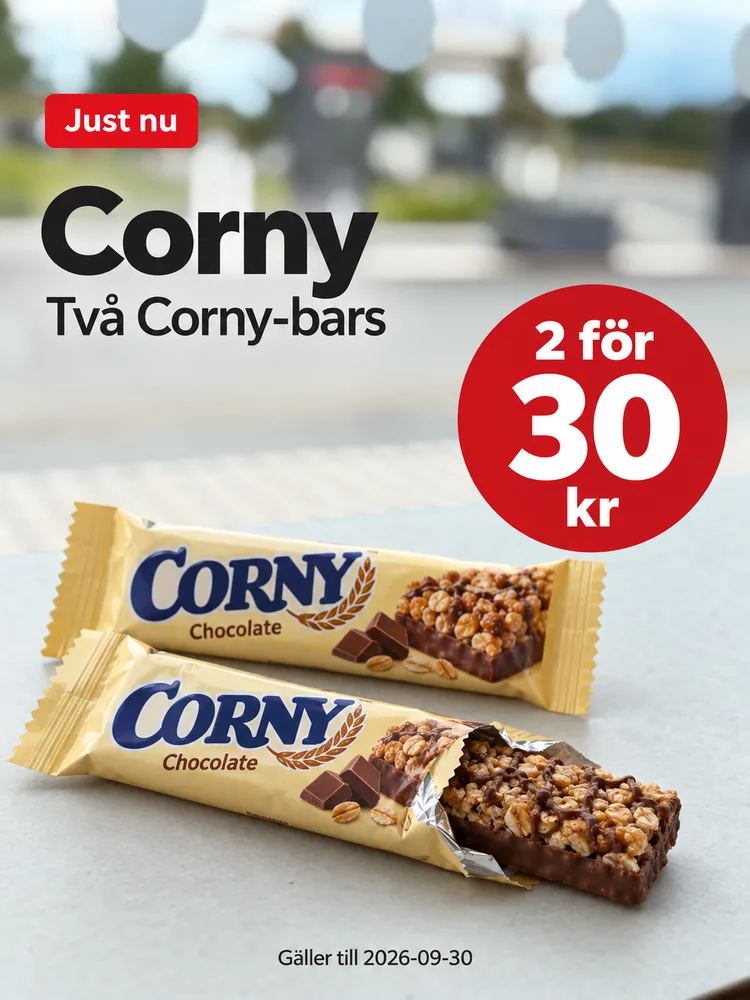 Corny, två för 30 kr