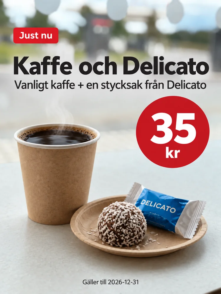 Coffee and Delicato, SEK 35