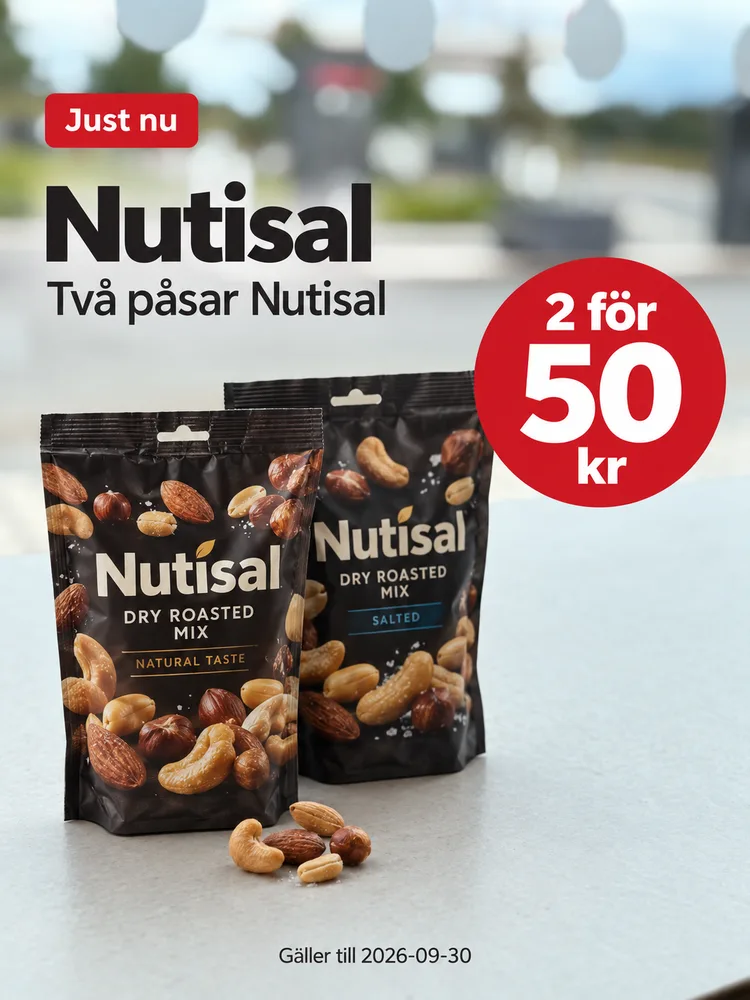 Nutisal, två för 50 kr