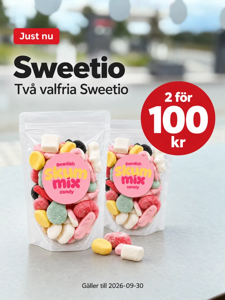 Sweetio, två för 100 kr